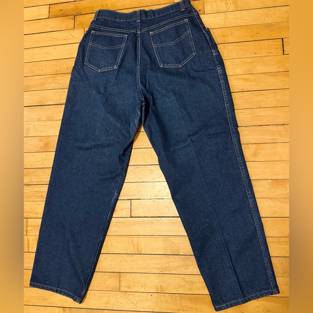Vtg 80s Sears High Waist Straight Leg Medium Wash Denim Jean Made In USA Size 16